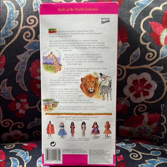 Kenyan African Barbie Doll in Red Checkered Dress - Picture 6 of 7